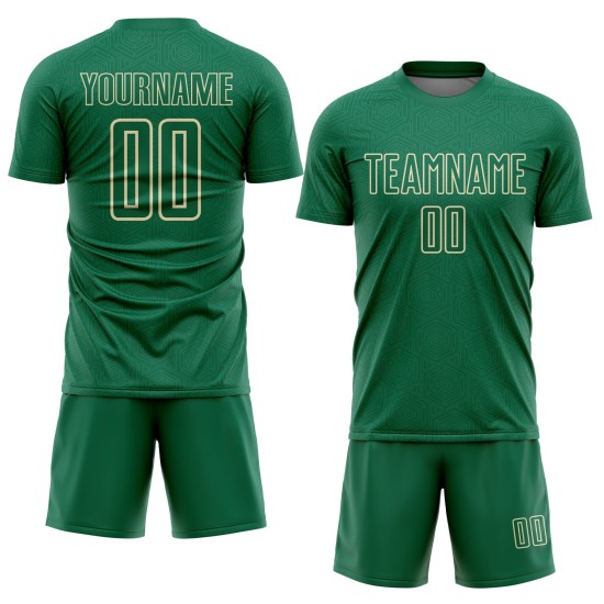 Kelly Sports Shape Jersey Sublimation Custom Uniform Geometric Cream Green Soccer Kelly Sports Shape Jersey Sublimation Custom Uniform Geometric Cream Green Soccer